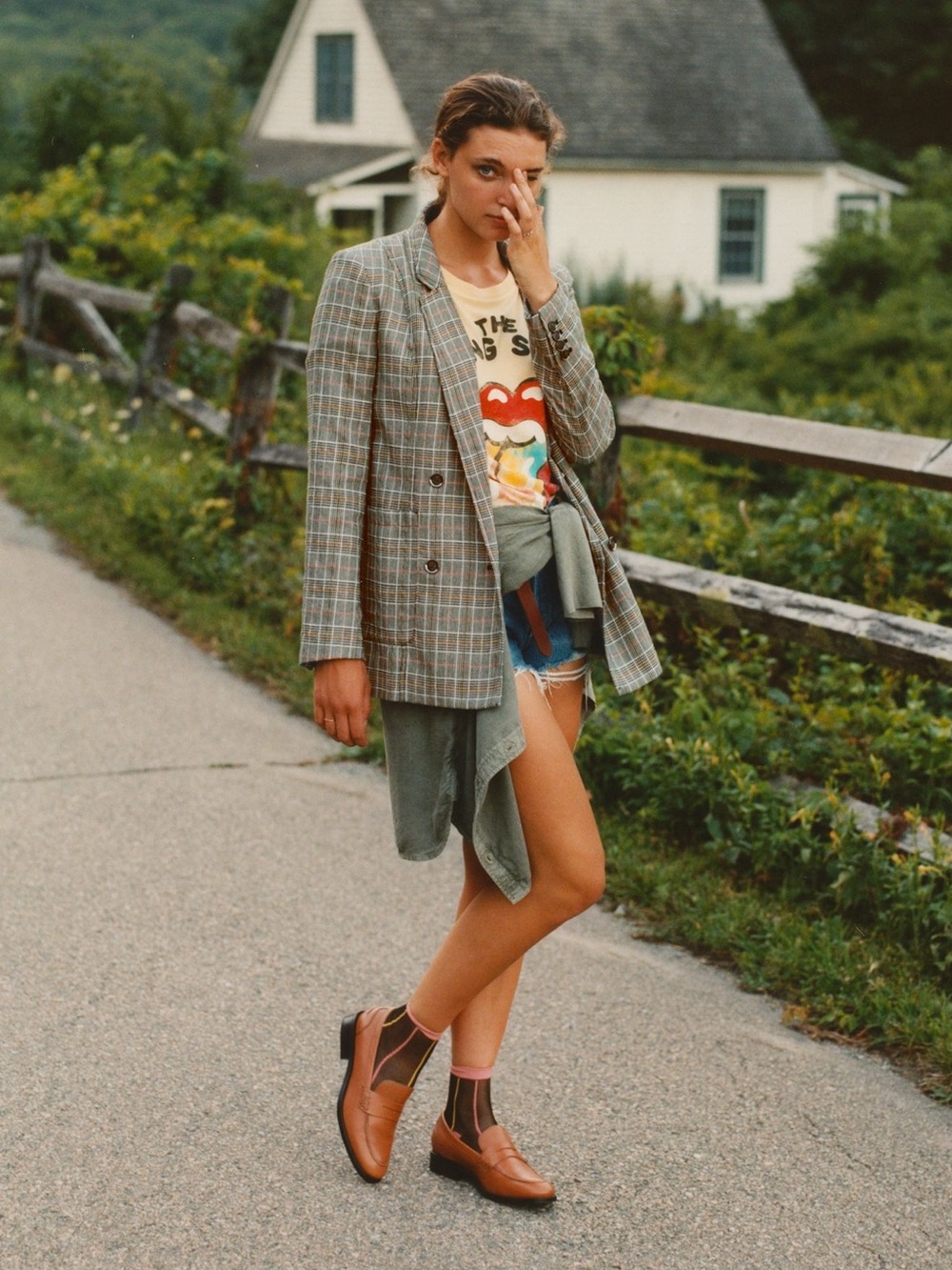 Anthropologie Maeve Plaid Oversized Blazer